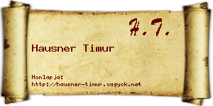 Hausner Timur névjegykártya